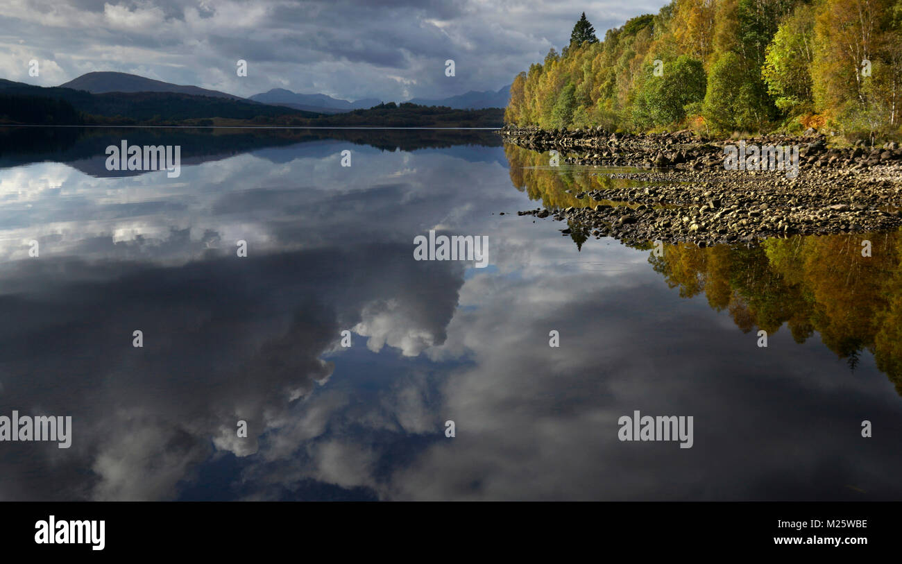 Reflections on Loch Garry Stock Photo