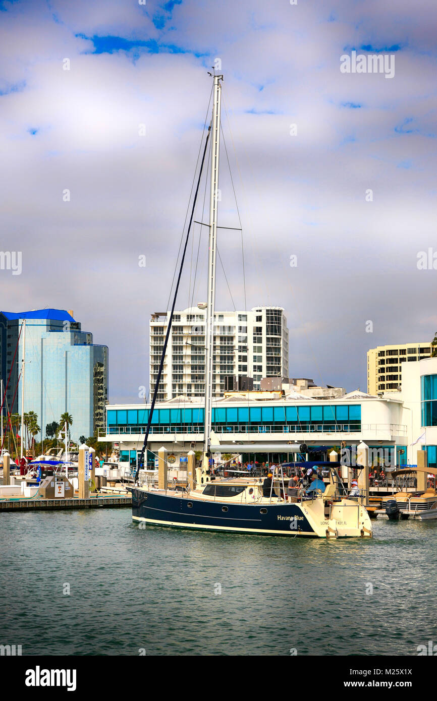 Boats outside the Yacht Club and Marina Jack Restaurant in Sarasota FL