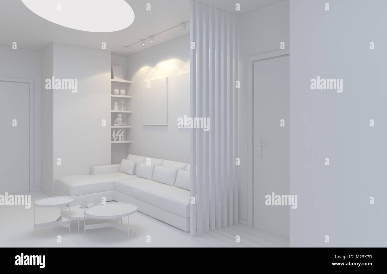 render of private lobby space Stock Photo