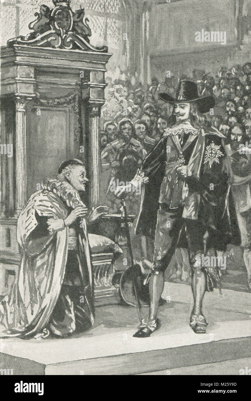 William Lenthall, Speaker of the House of Commons,  asserting the privileges of the commons, 4 January 1642 Stock Photo