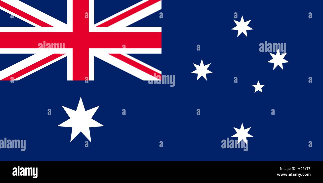 Official Large Flat Flag of Australia Horizontal Stock Photo