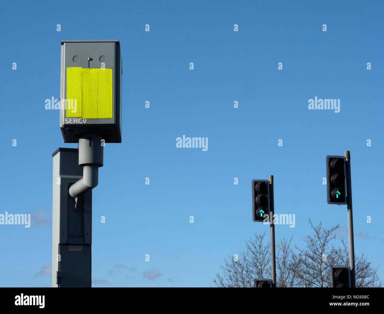 Traffic light camera on Redbridge Flyover west from Southampton, Hampshire, England, UK Stock Photo