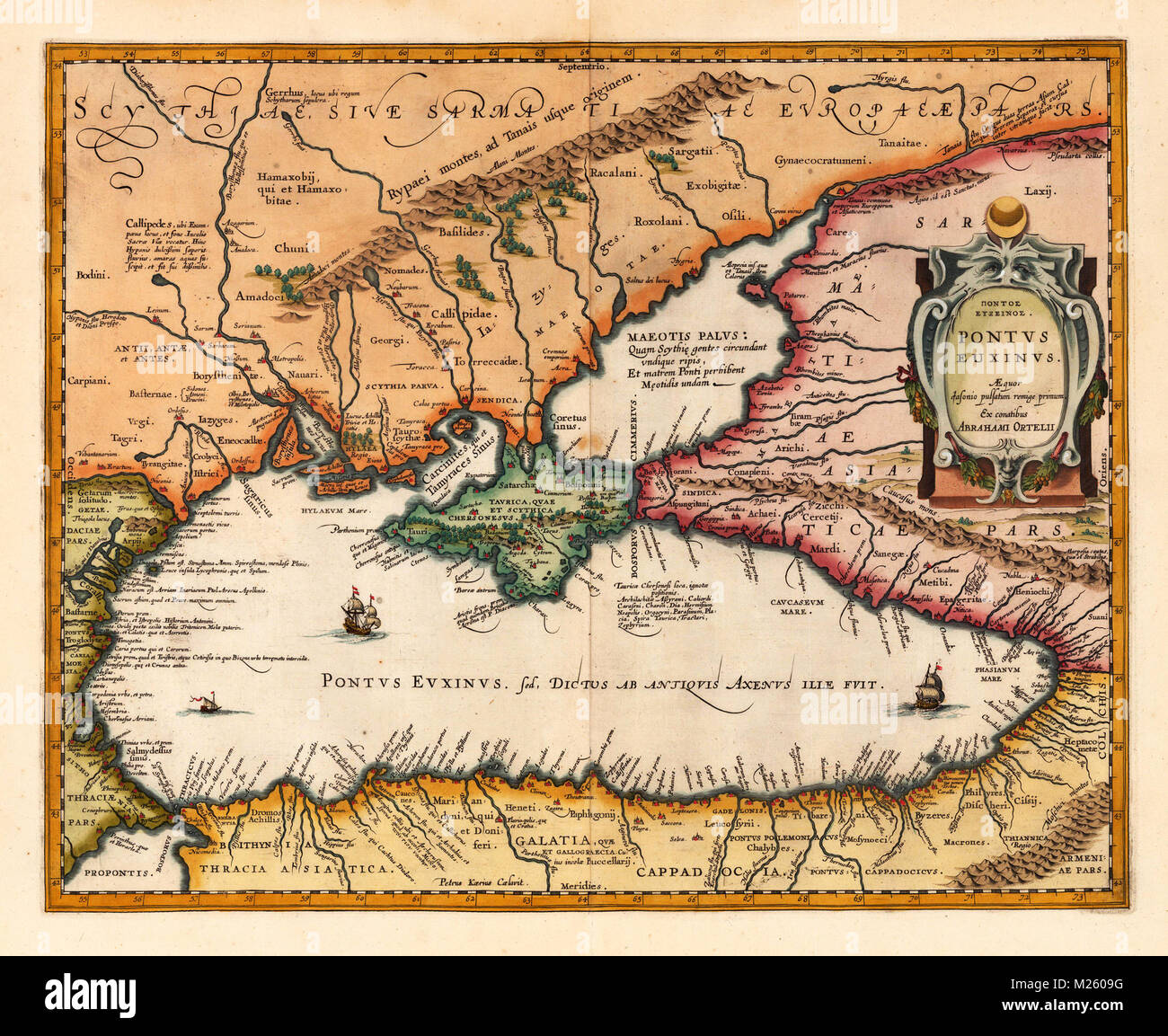 Historical map of the Black Sea Stock Photo