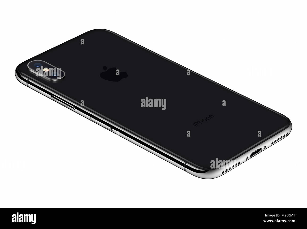 Perspective view black Apple iPhone X back side isolated on white background. iPhone 10 is the newest smartphone of Apple inc with frameless design Stock Photo - Alamy Perspective view black Apple iPhone X back side isolated on white background. iPhone 10 is the newest smartphone of Apple inc with frameless design Stock Photo - Alamy