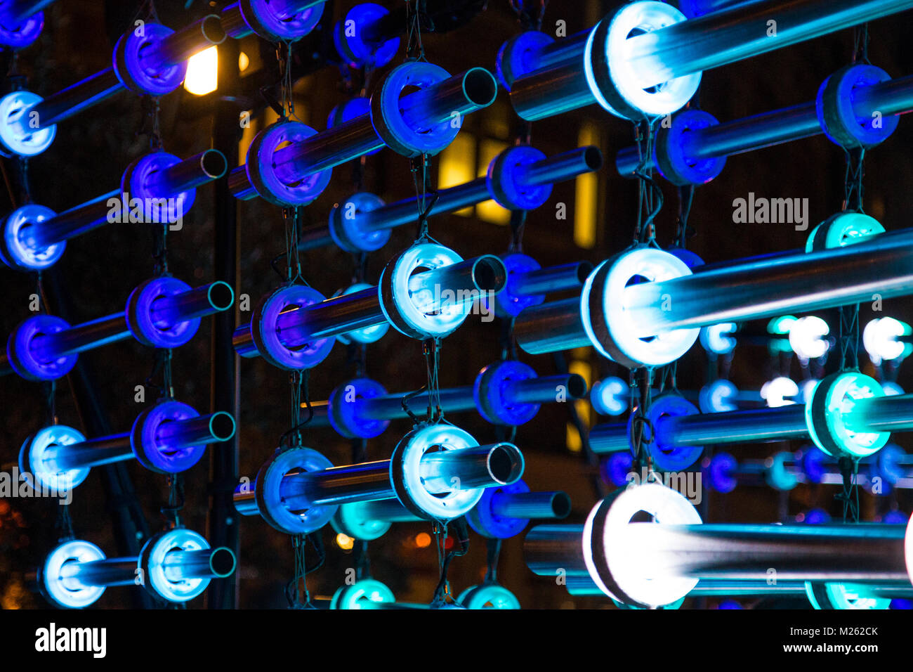 Illumaphonium light installation by Michael Davis at Lumiere Festival London, UK Stock Photo