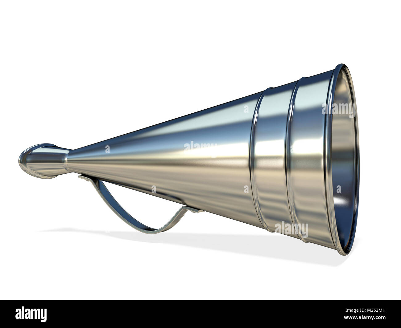 Retro old style megaphone 3D render illustration isolated on white