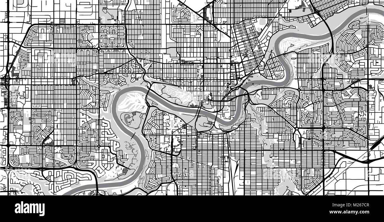 Urban vector city map of Edmonton, Canada Stock Vector Image & Art - Alamy