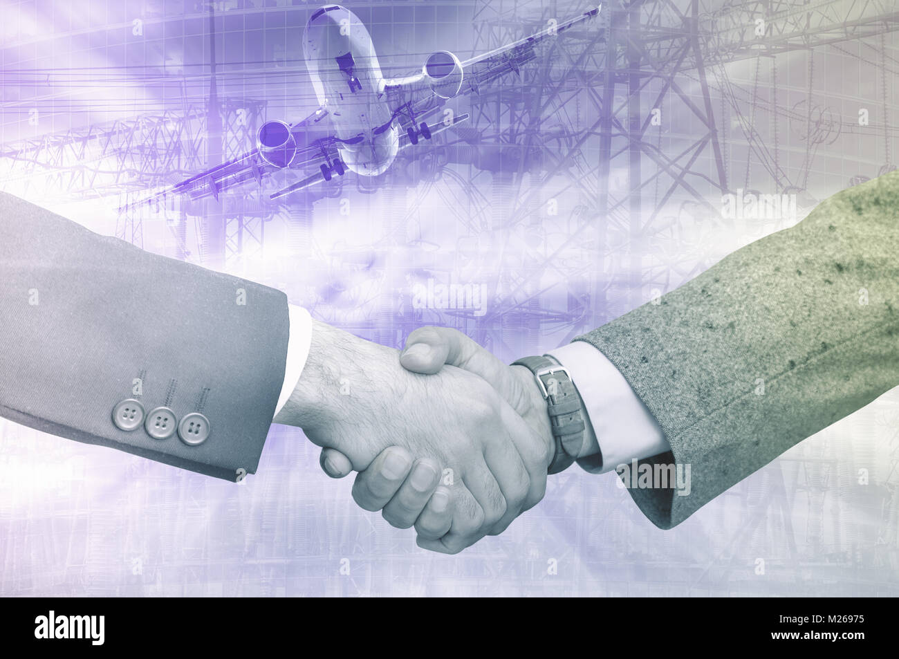 Strong handshake of businessmen confirming successful business ...