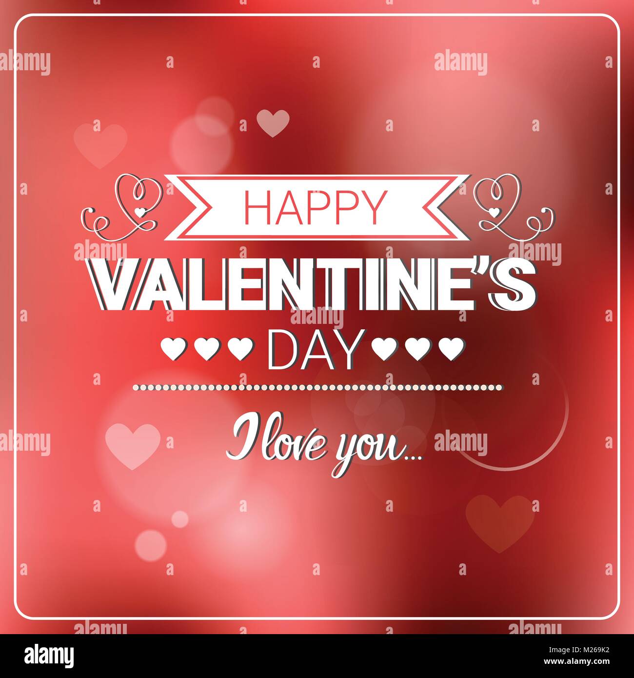 Happy Valentine Day Retro Background Bokeh Blurred Greeting Card For ...