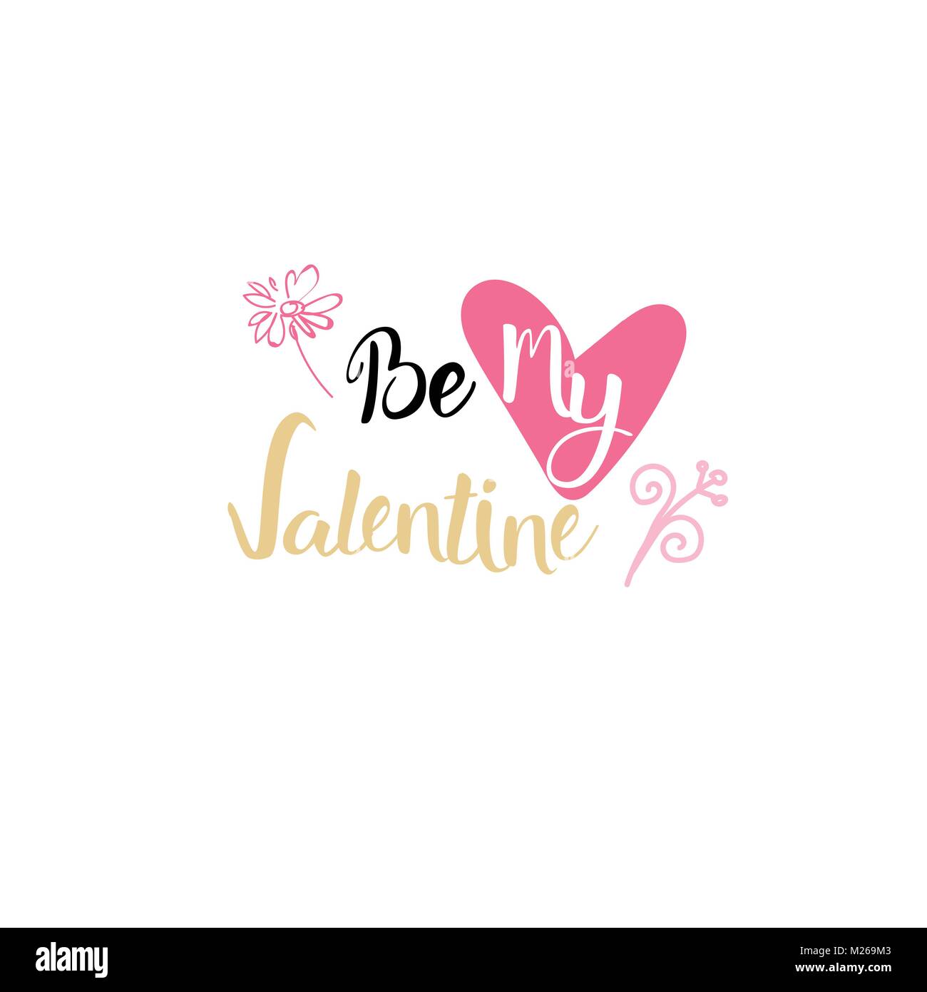 Love Card Hand Drawn Lettering Valentine Day Label, Creative Typography ...