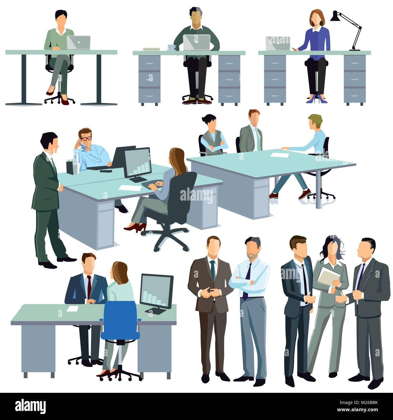 Cooperation in the office and company Stock Vector