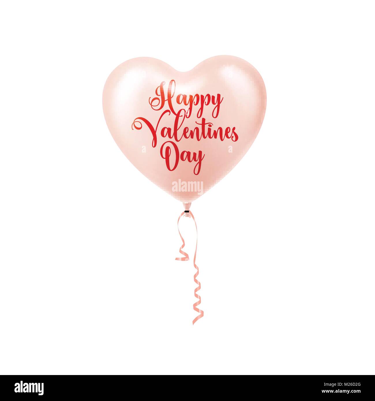Valentine s day abstract background with red 3d balloons. Heart shape ...