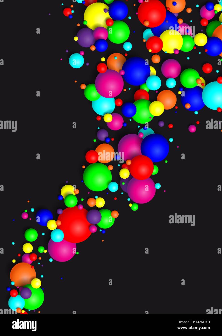 Colorful Glossy Balls Background. Falling Spheres. Abstract Candies