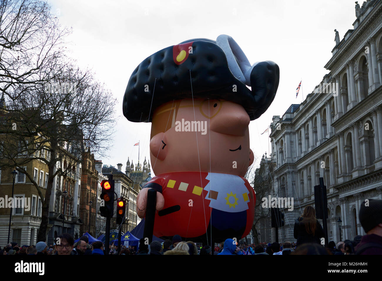Lord Mayor of London, plastic balloon, Whitehall, London, UK. London New Years Day Parade. Visit London. Stock Photo