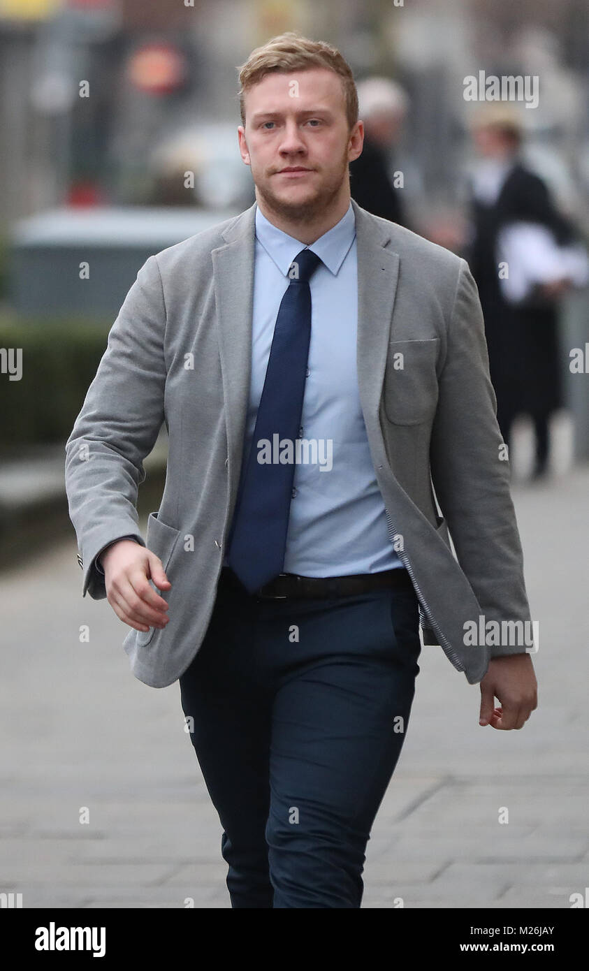 Ireland and Ulster rugby player Stuart Olding arrives at Belfast Crown