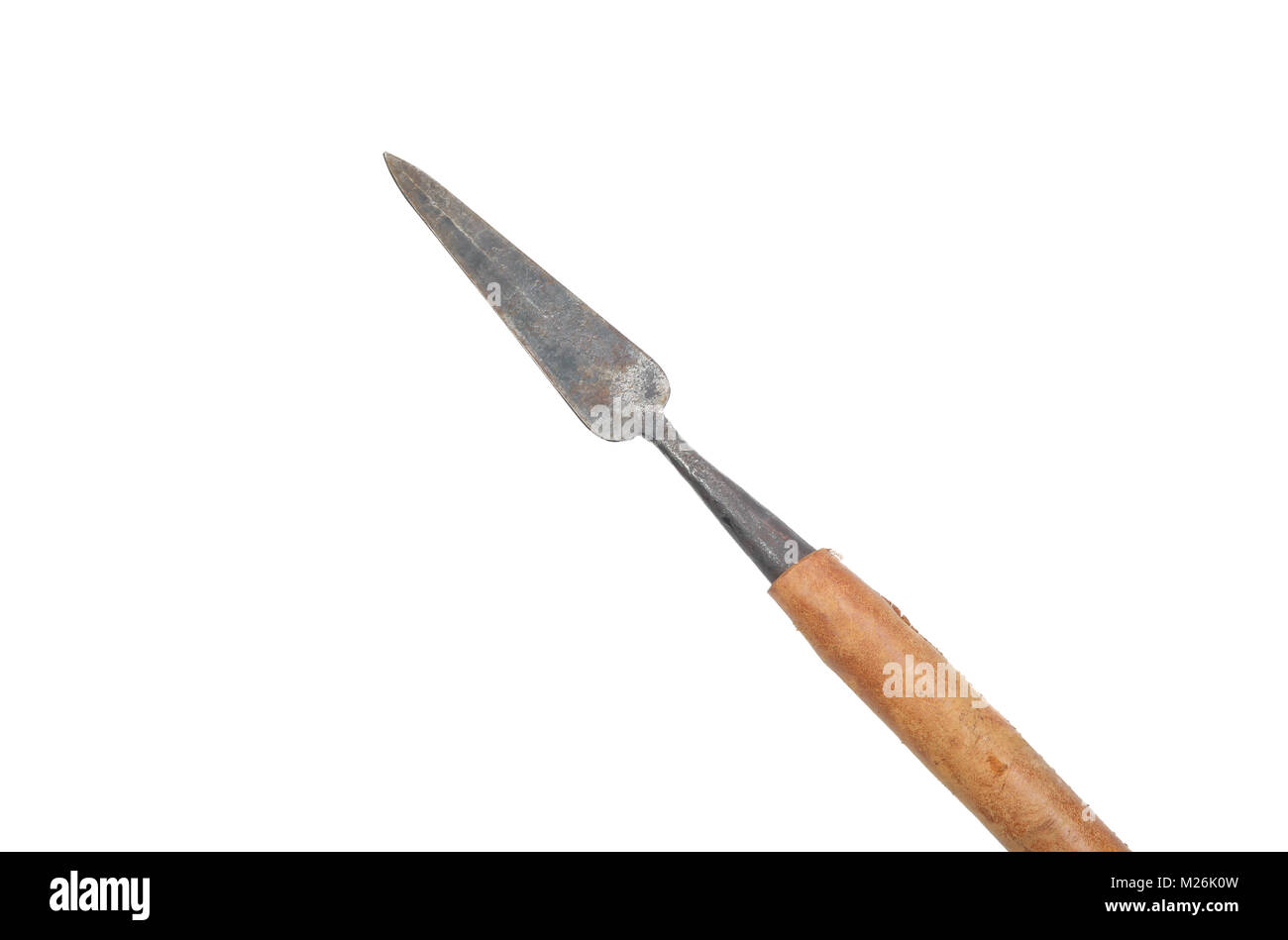 Medieval spear isolated on white Stock Photo