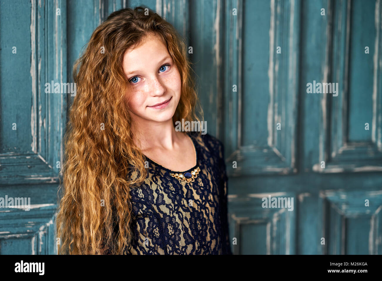 Portrait of red-haired girl Stock Photo