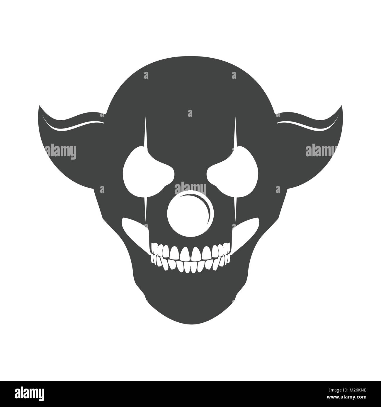 Clowny Skull Head Logo Symbol Vector Graphic Design Stock Vector