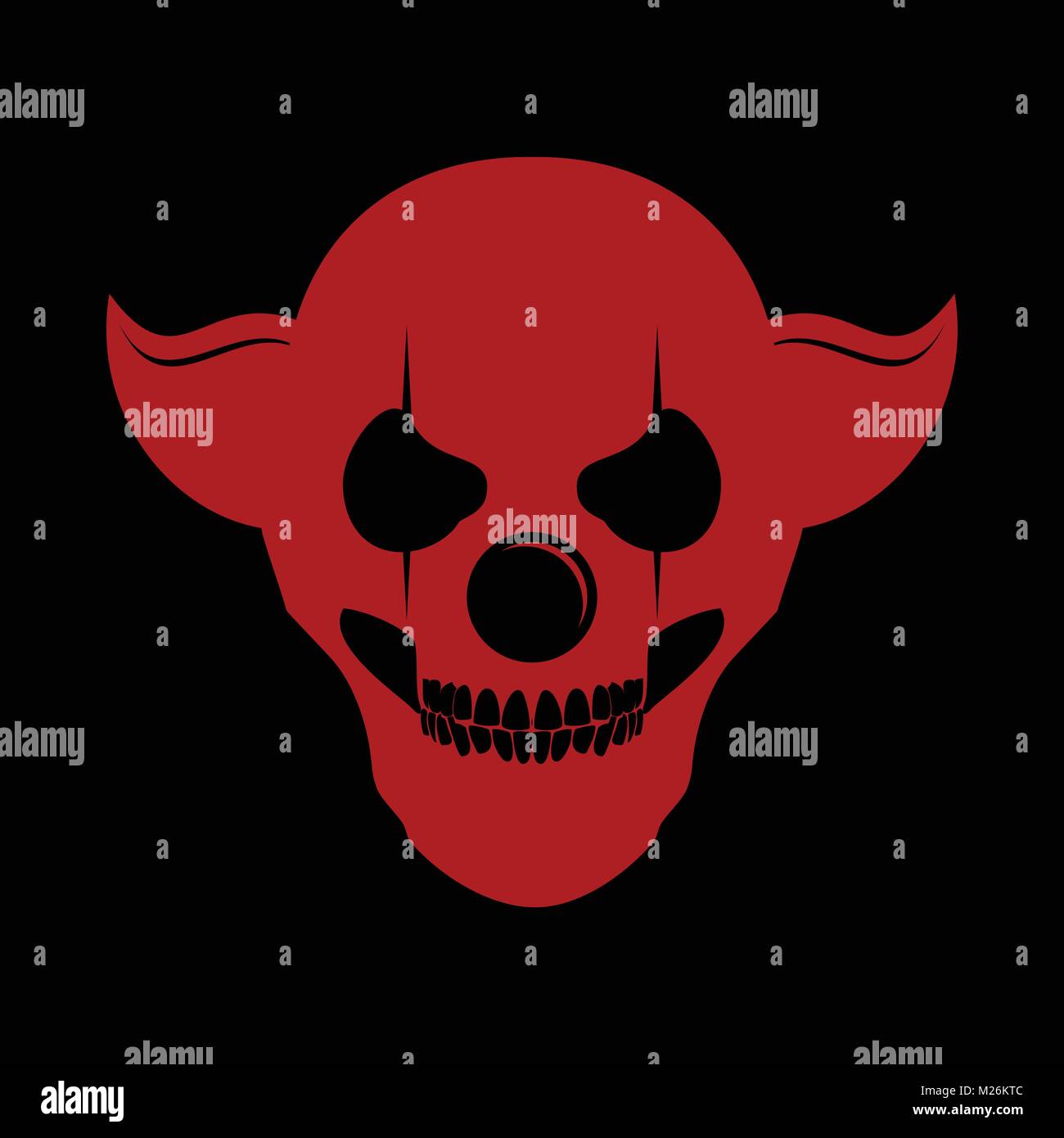 Red Skull Clowny Head Logo Symbol Vector Graphic Design Stock Vector