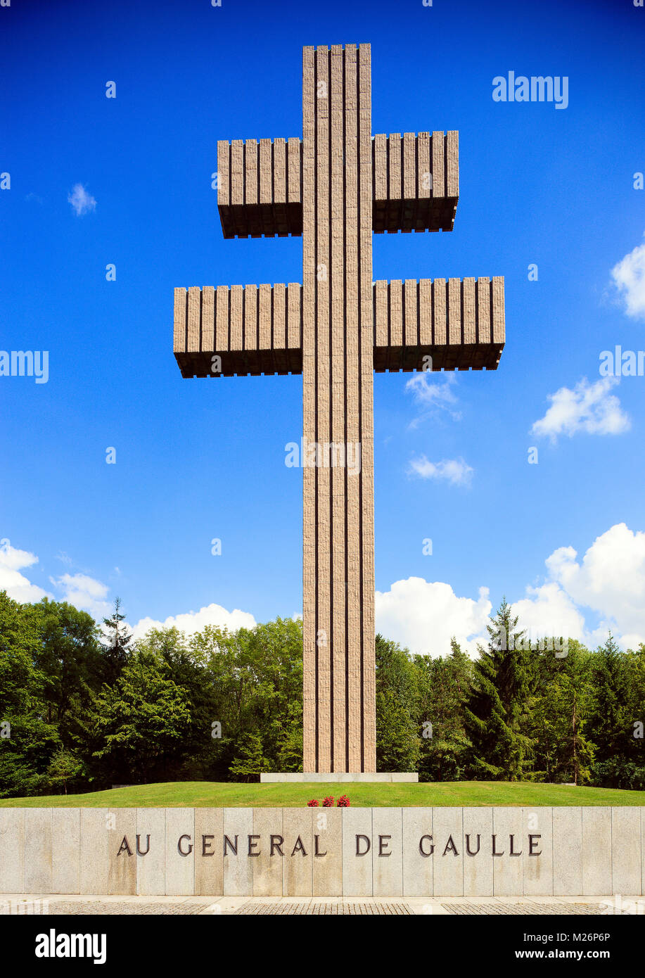 Colombey les Deux Eglises (north-eastern France): Cross of Lorraine of the Charles de Gaulle Memorial Stock Photo
