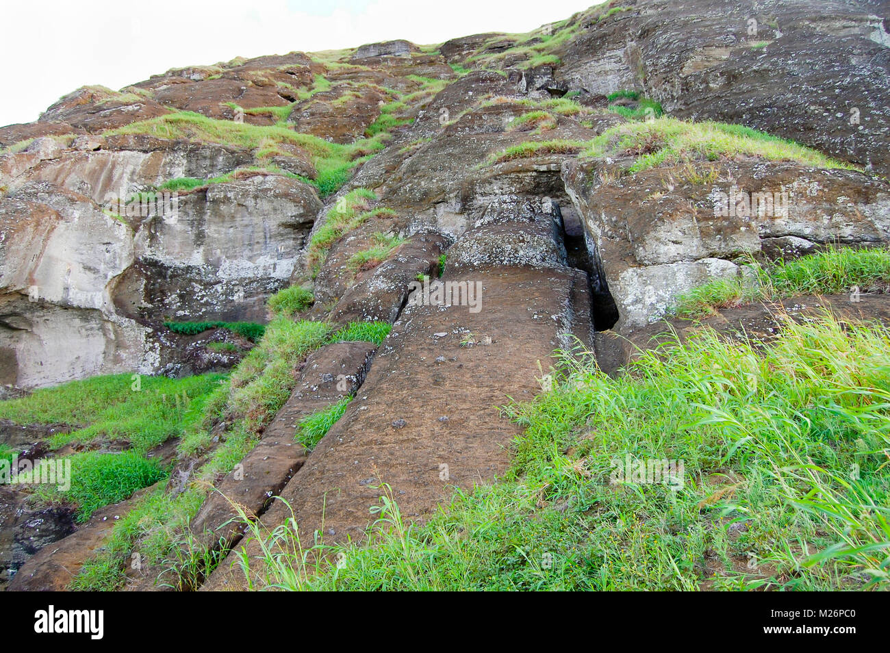 Unfinished Moai Carving Easter Island Stock Photo Alamy