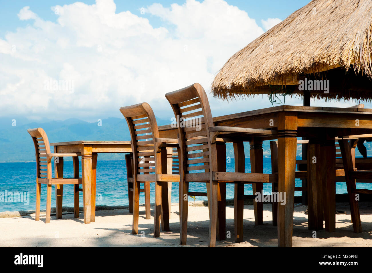 Beach Restaurant - Gili Islands - Indonesia Stock Photo