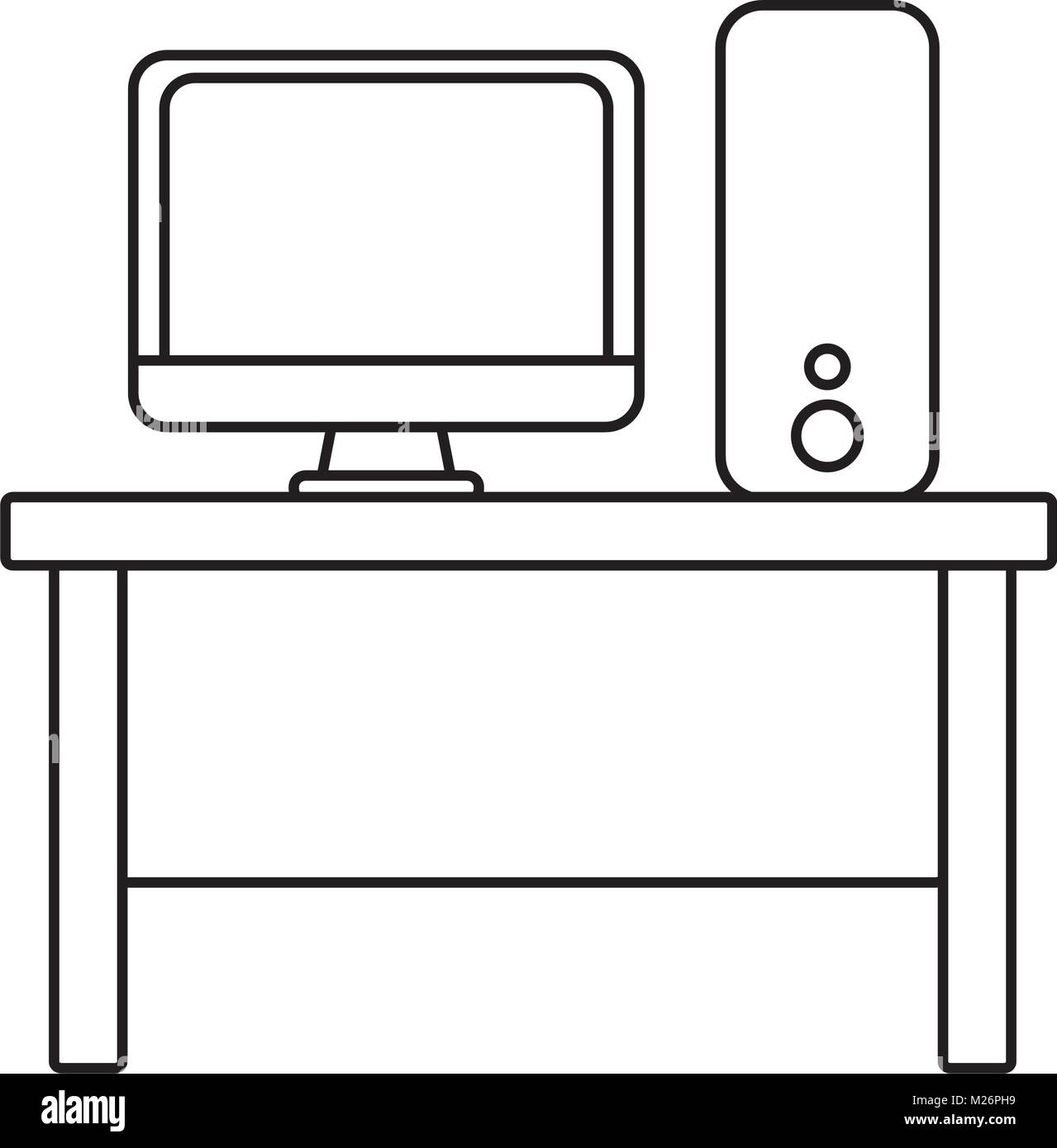 desk with computer icon Stock Vector Image & Art - Alamy