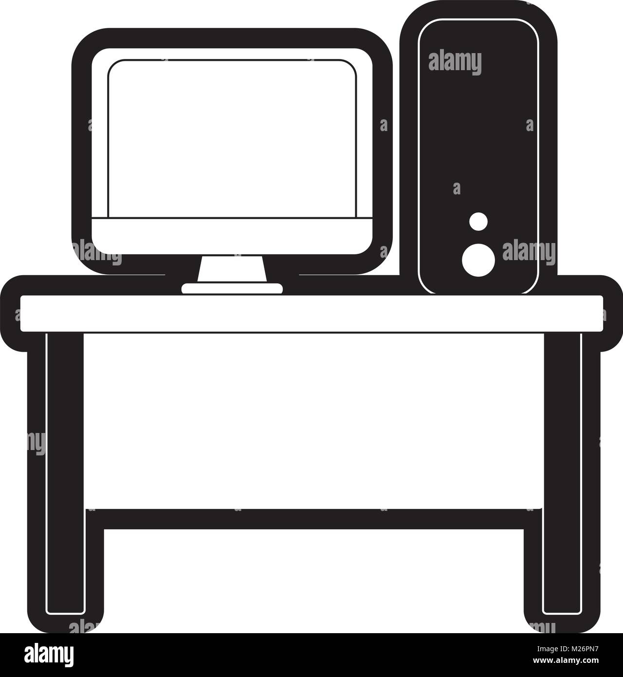 Tower office desk object Stock Vector Images - Alamy