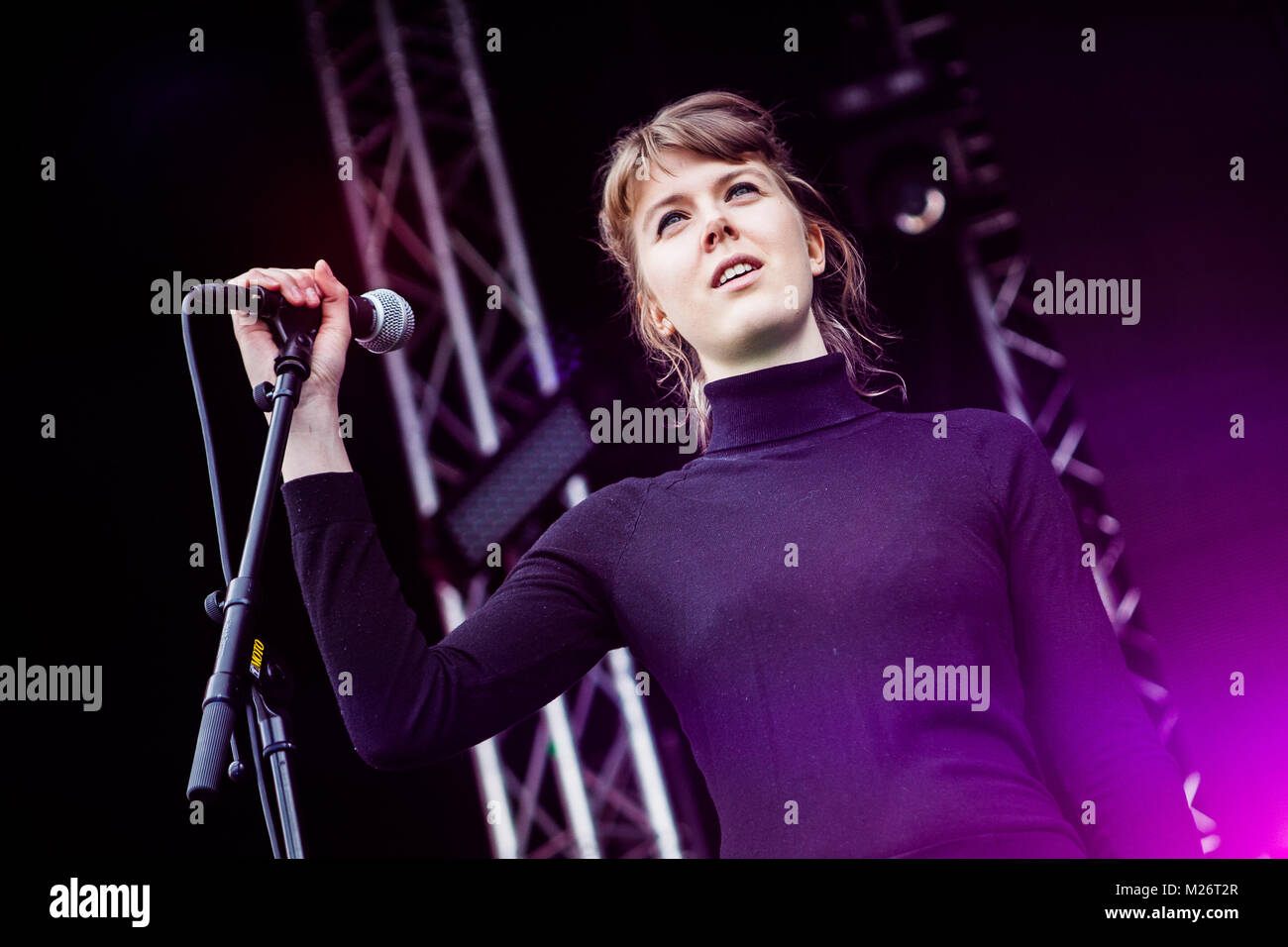 The Icelandic electronic music trio Samaris performs a live concert at