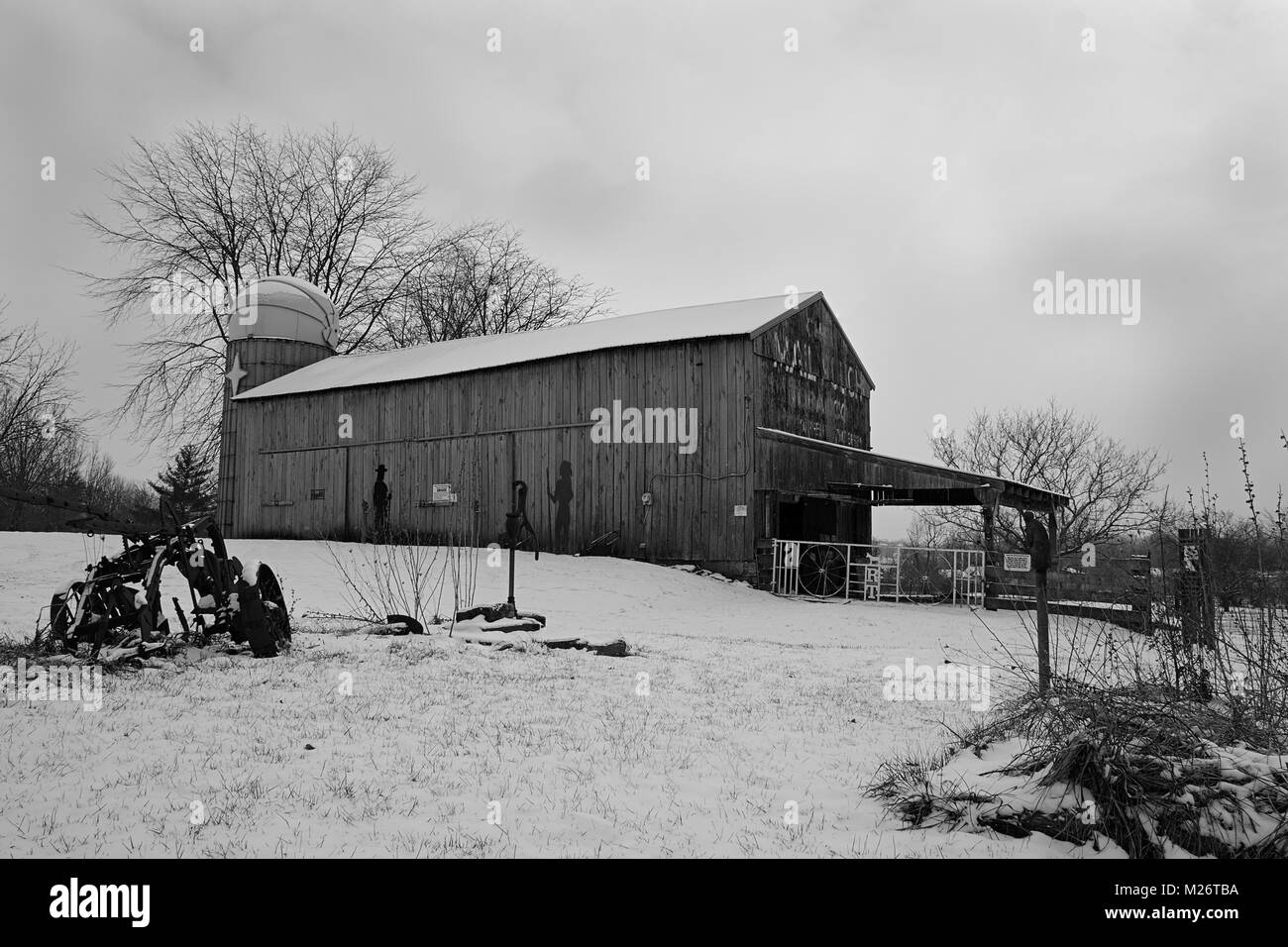 Winter Mail Pouch Barn in Ohio. Stock Photo