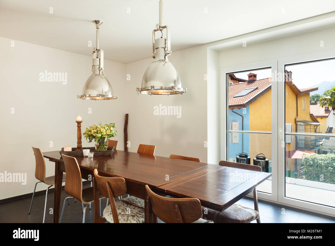 interior modern house, beautiful decor, dining table Stock Photo - Alamy