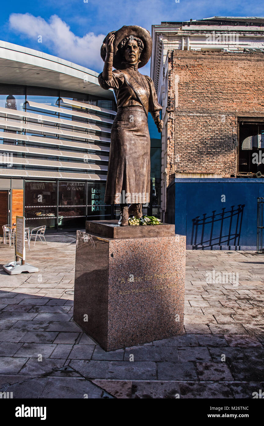 Statue to Suffragette, Alice Hawkins in Leicester Stock Photo