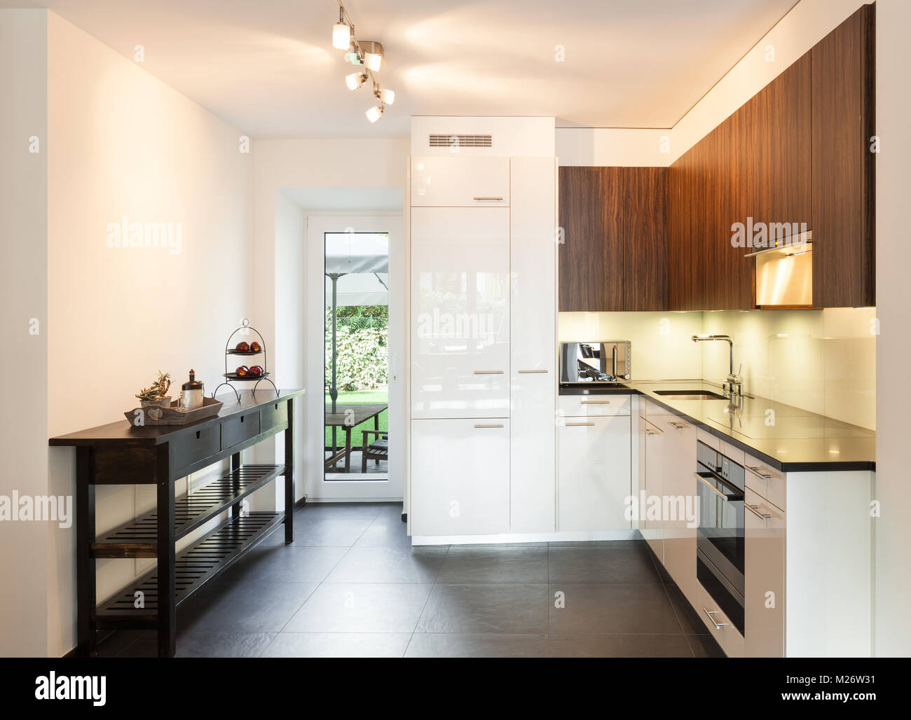 interior, beautiful house, modern kitchen Stock Photo - Alamy