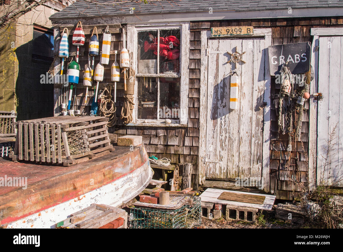 Old Fishing shack in Rockport, Massachusetts harbor Stock Photo Alamy