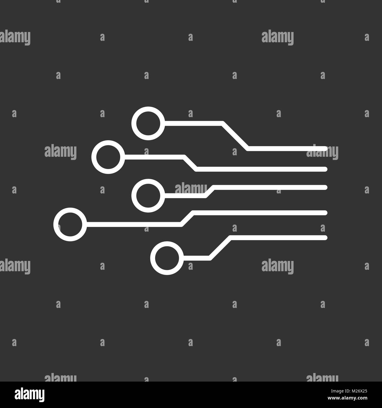 Circuit board icon. Technology scheme symbol flat vector illustration ...