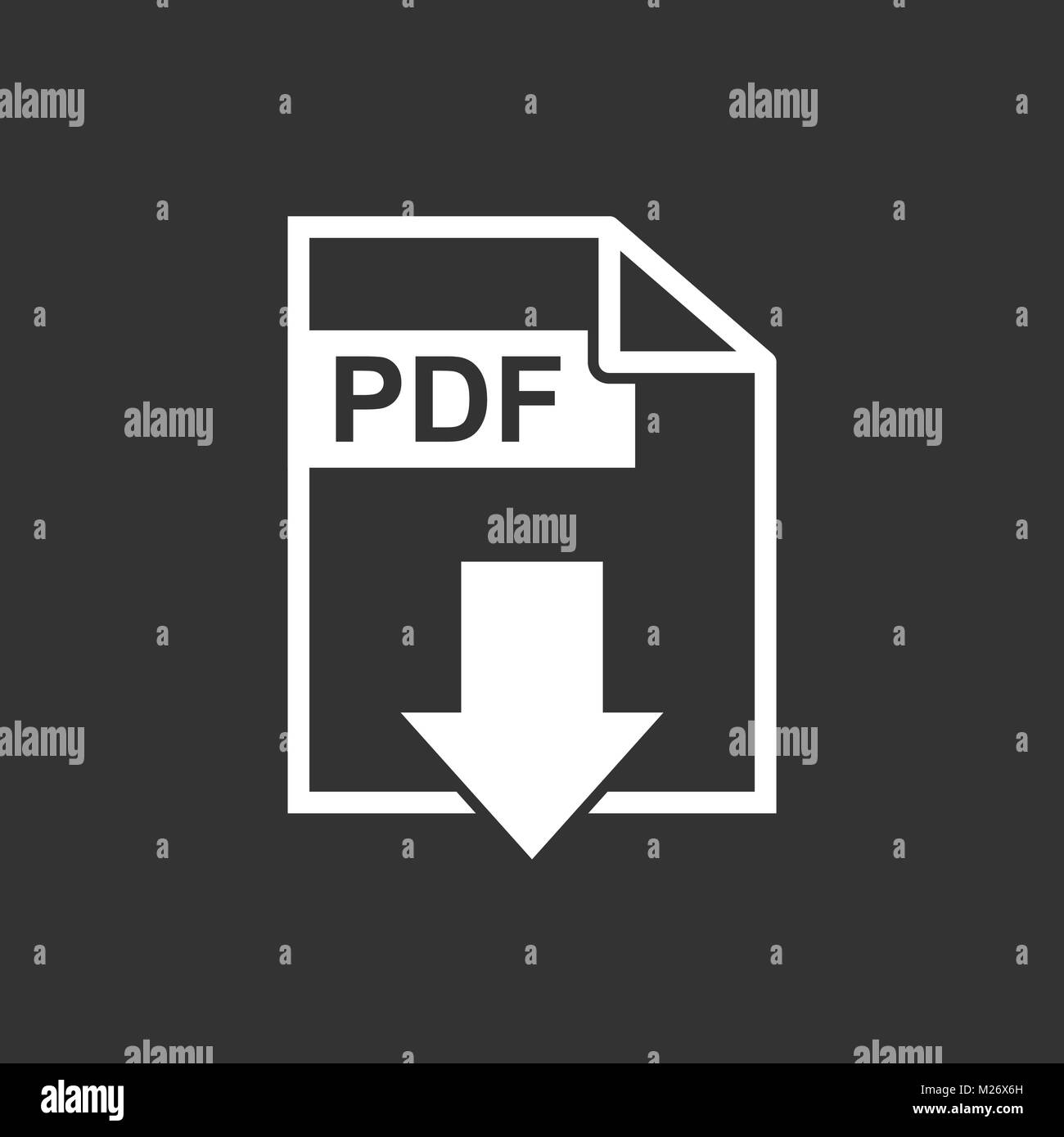 PDF download vector icon. Simple flat pictogram for business, marketing, internet concept. Vector illustration on black background. Stock Vector