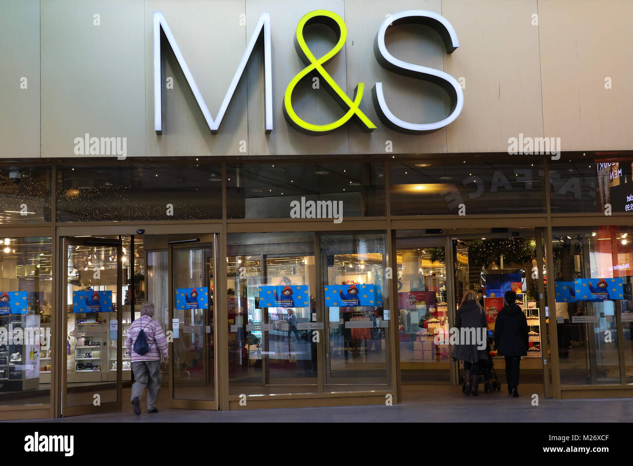 High street stores in Westfield Stratford, London Featuring M&S, Marks