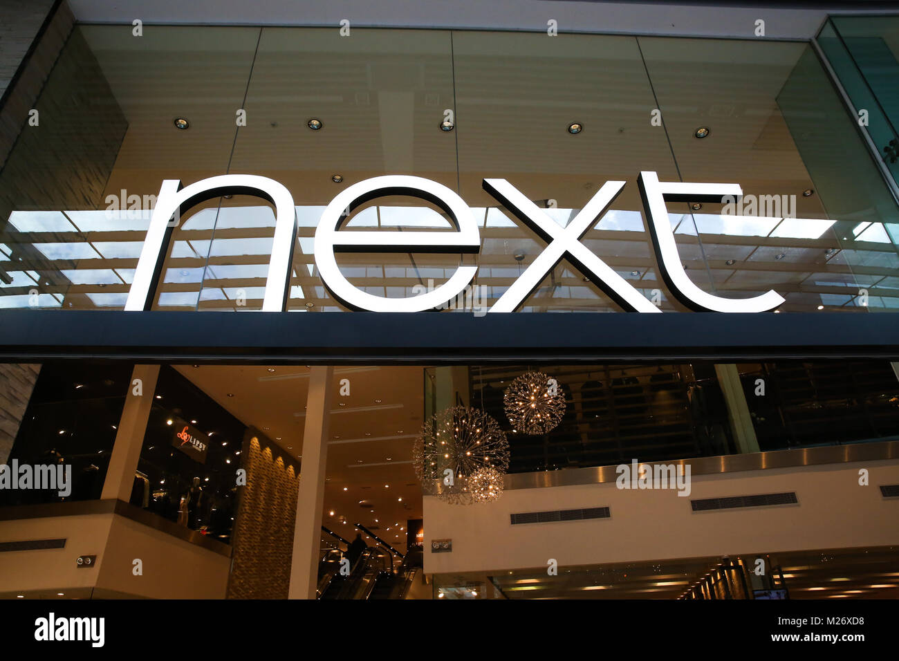 High street stores in Westfield Stratford, London Featuring Next Where London, United Kingdom