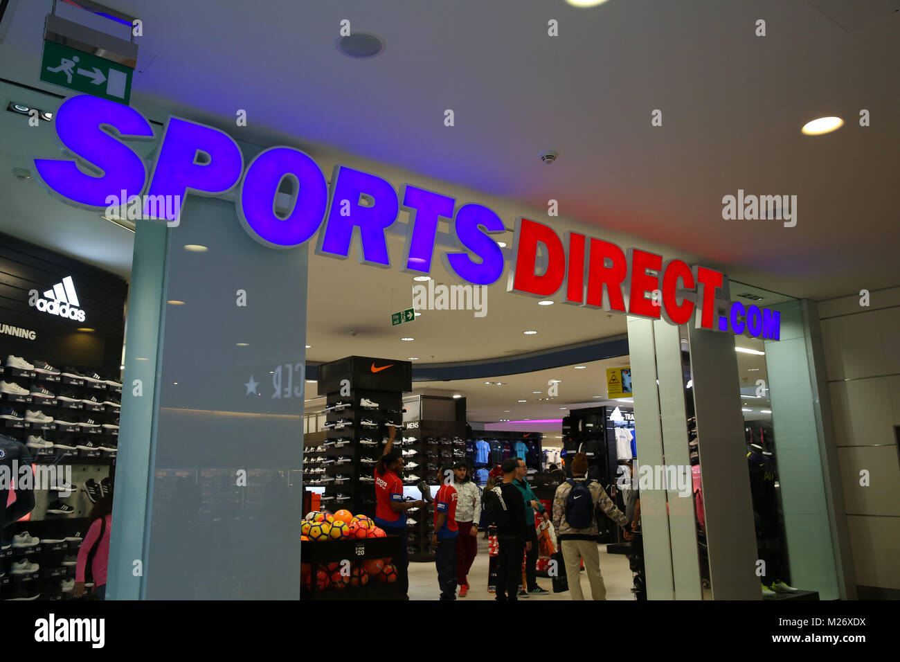 High street stores in Westfield Stratford, London Featuring Sports