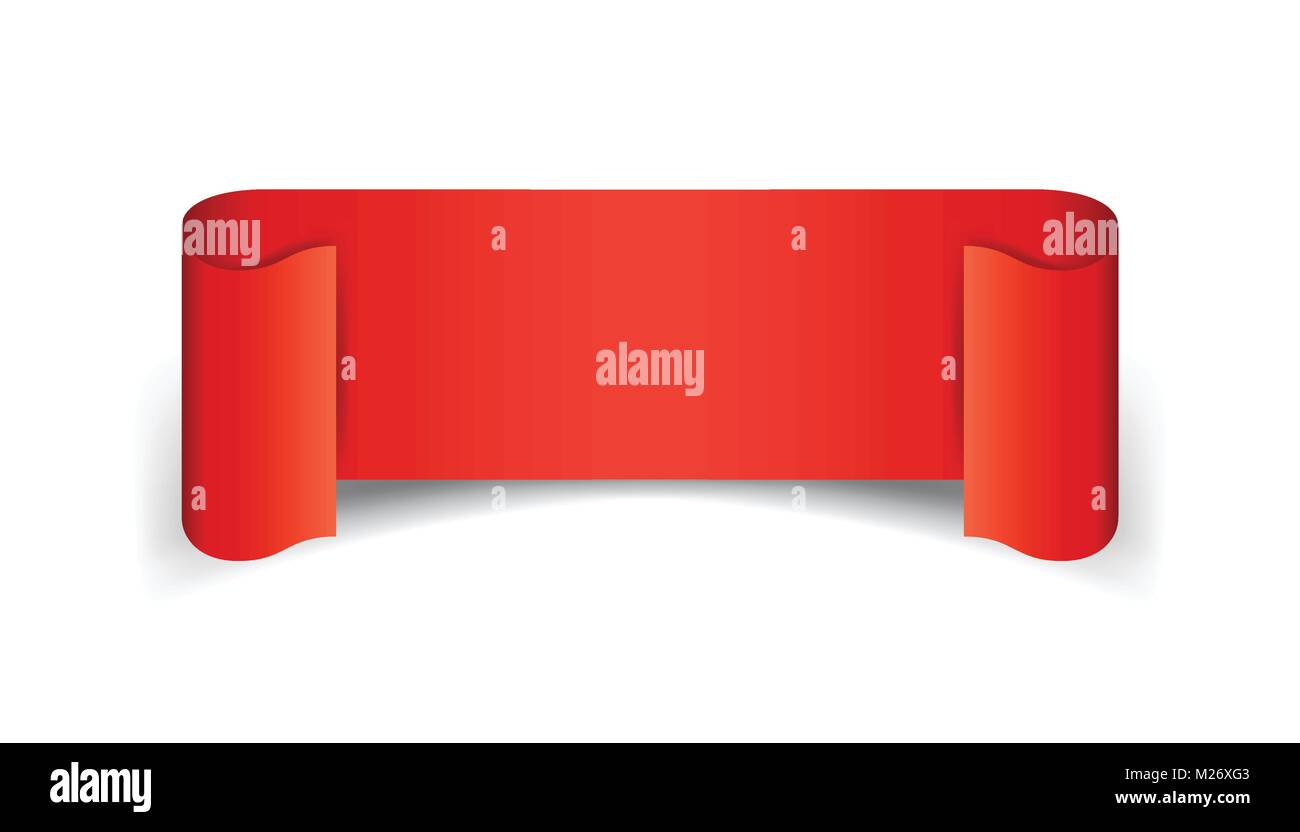 Empty ribbon vector icon. Blank sticker label on white background Stock ...