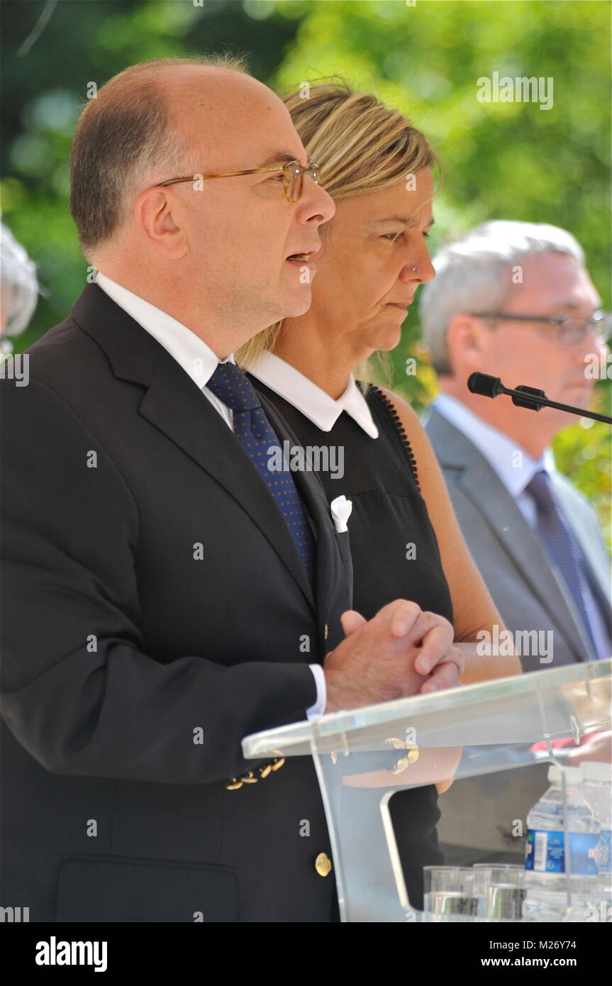 French Home Minister Bernard Cazeneuve attends homage ceremony paid to