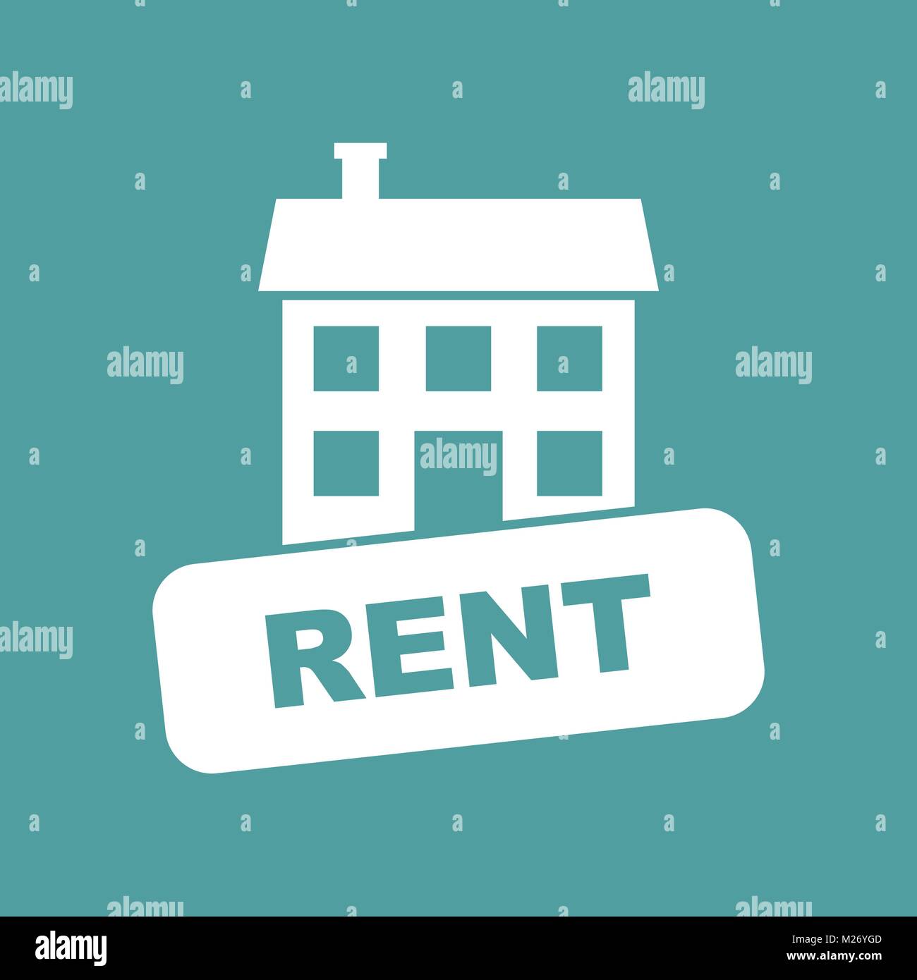 House for rent. Vector illustration in flat style on isolated ...