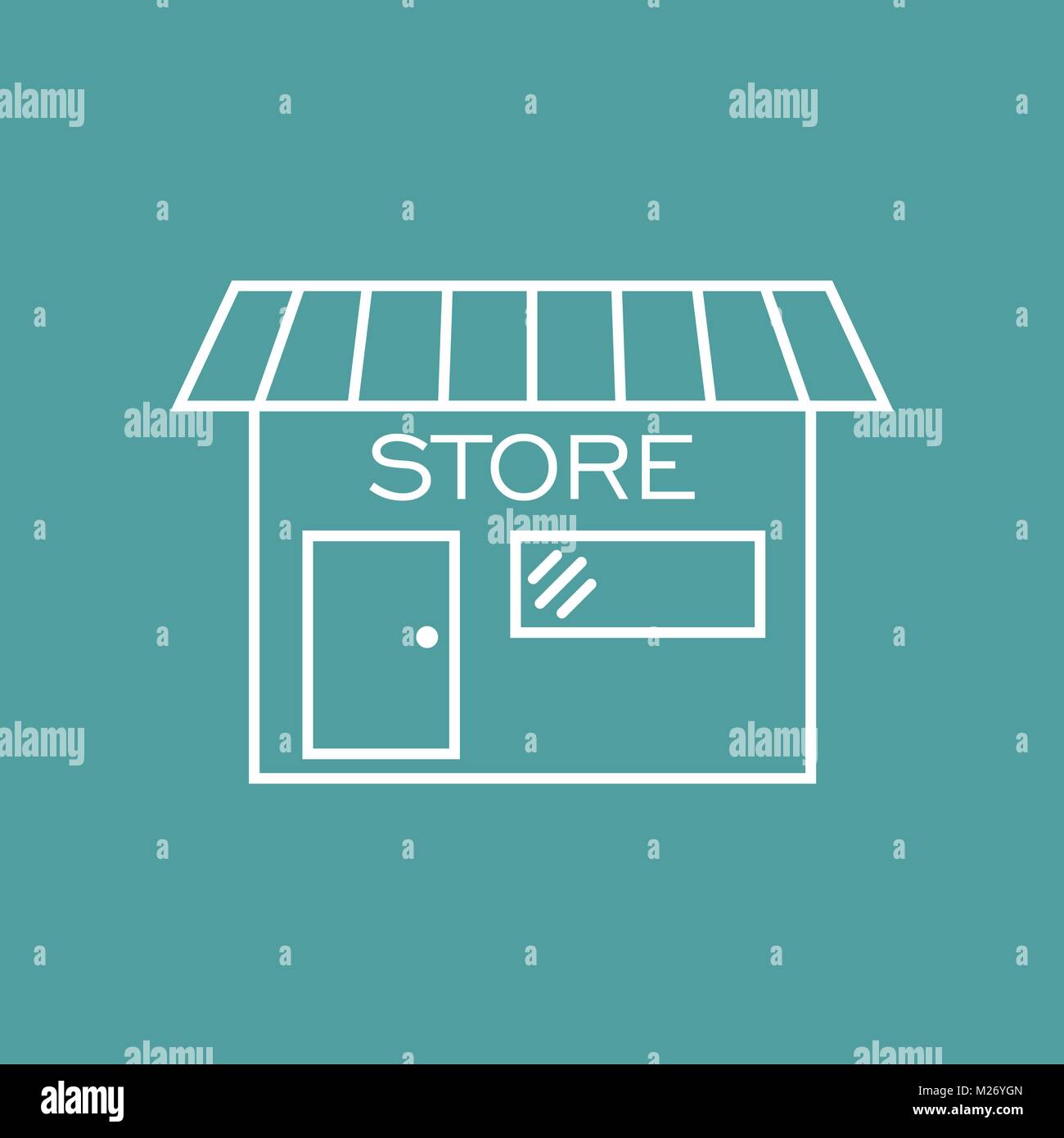 Store icon vector illustration in flat style. Shop symbol. Stock Vector