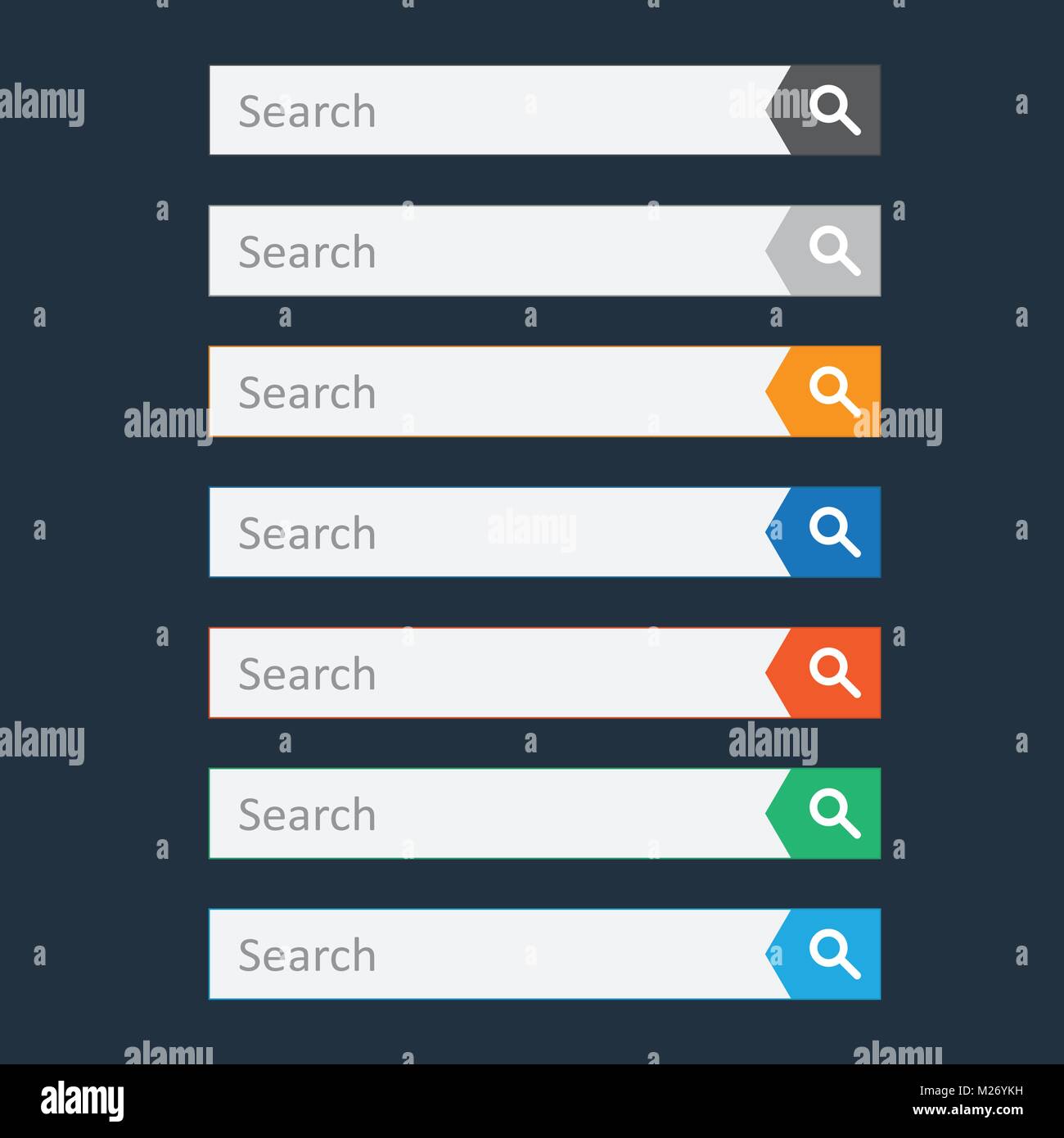 Search bar field. Set vector interface elements with search button ...