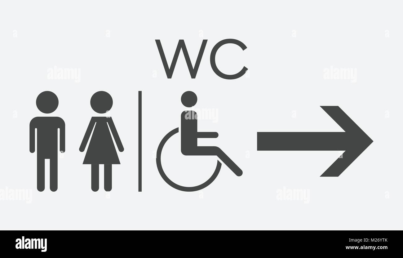 WC, toilet flat vector icon . Men and women sign for restroom on white ...