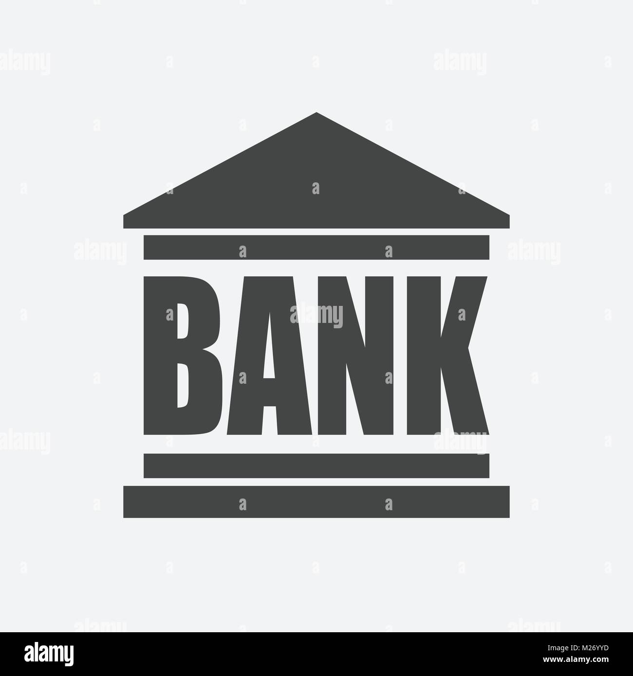 Bank building icon in flat style. Vector illustration on white ...