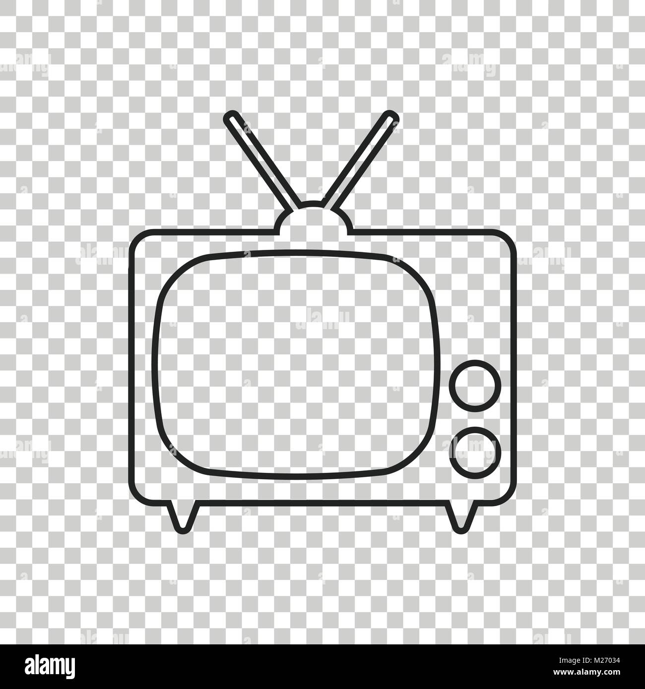 Tv Icon vector illustration in line style isolated on isolated ...