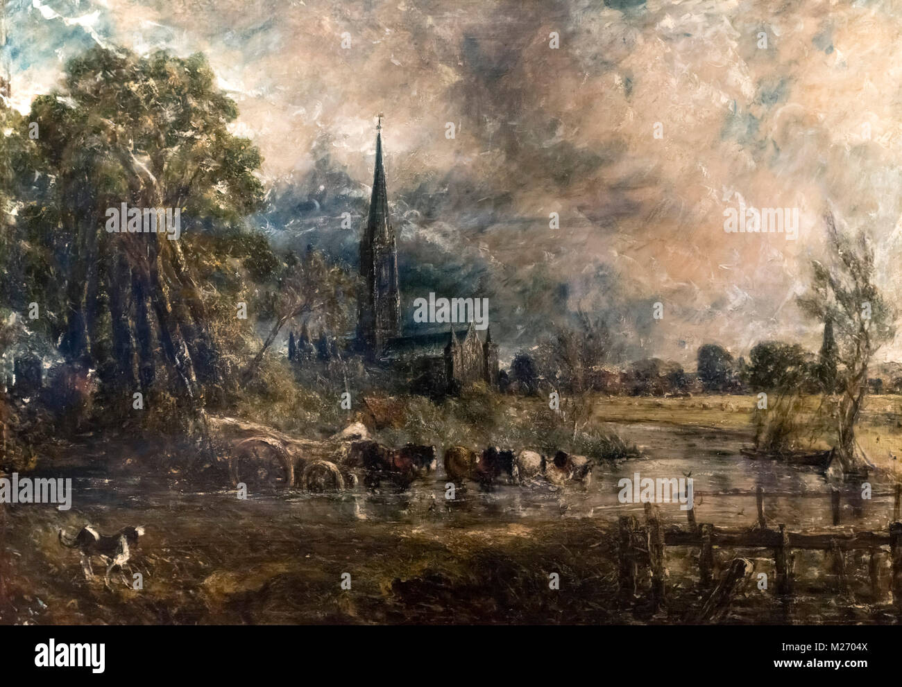 'Salisbury Cathedral from the Meadows' by John Constable (1776-1837), oil on canvas, 1829/31 Stock Photo