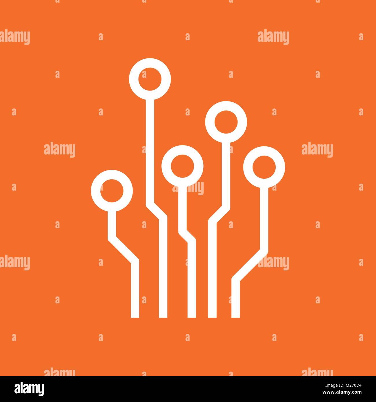 Circuit board icon. Technology scheme symbol flat vector illustration ...