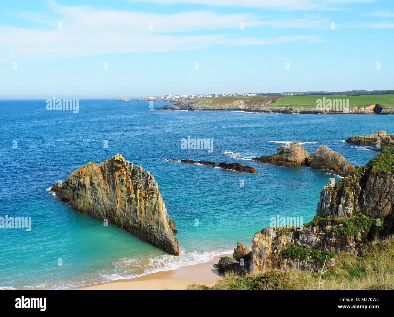 View of the beach of Mexota in Serantes, Tapia de Casariego - Asturias,  Spain Stock Photo - Alamy